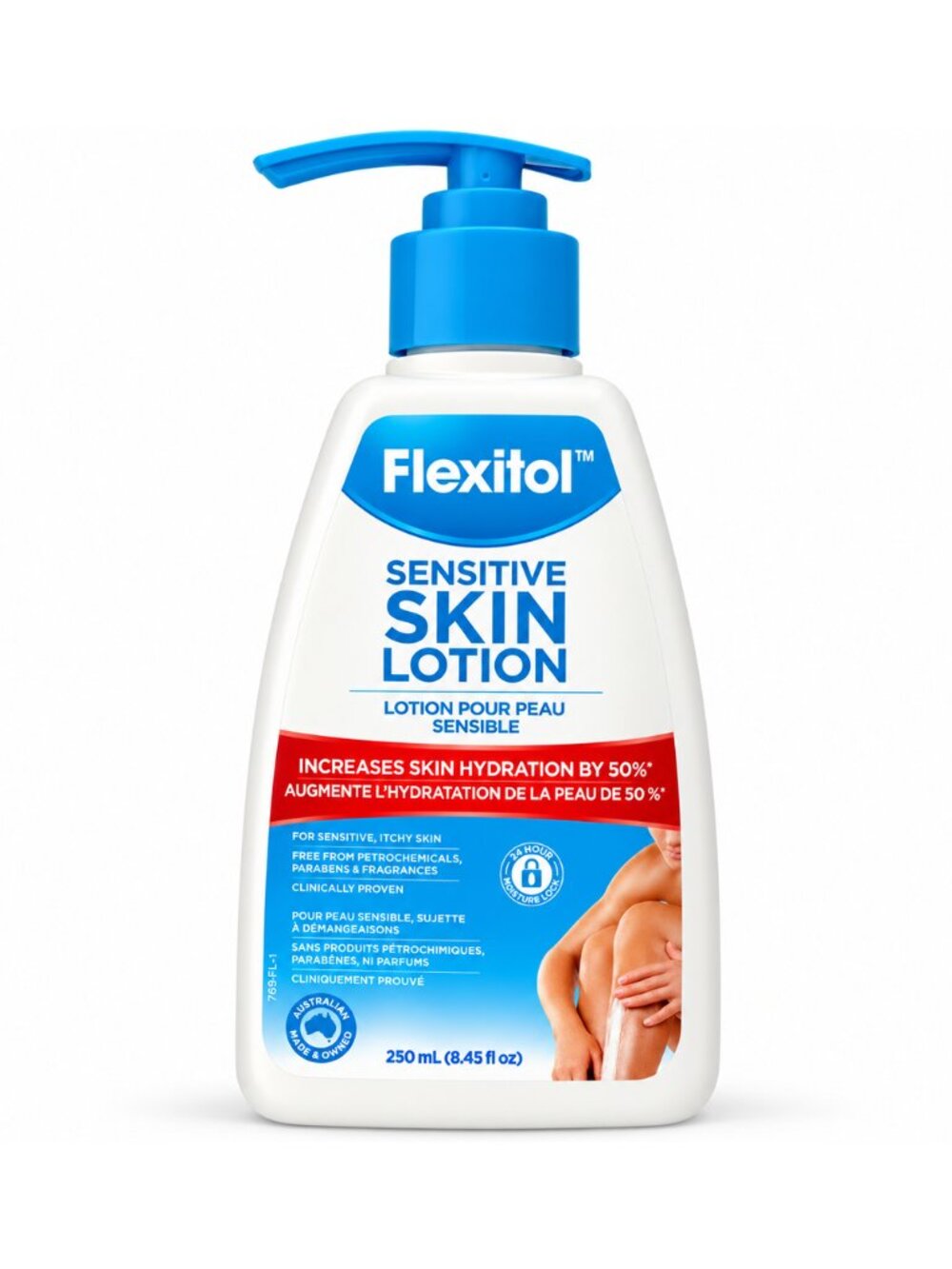 Flexitol Sensitive Skin Lotion 250mL Dry Itchy Skin Fragrance Free Body Pump NWT